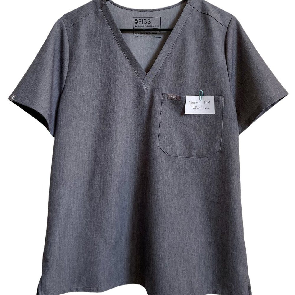Large FIGS Catarina Scrub Top - Graphite